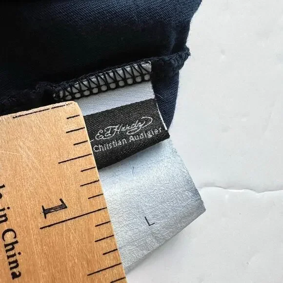 Ed Hardy Christian Audigier Skull Cobra Foil AOP T Shirt Y2K Streetwear Hype L - Picture 11 of 12